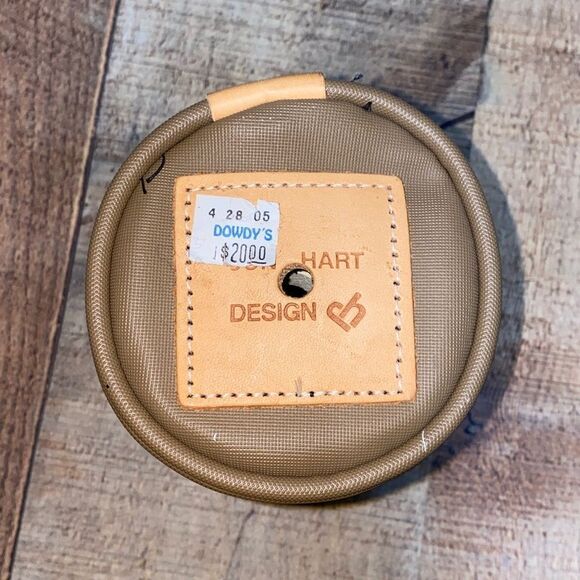 JON HART COOL IT KOOZIE INSULATED COLD DRINK HOLDER “CJV” Tan Leather Trim - Picture 12 of 13